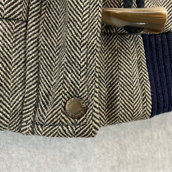 American Eagle Women's Wool Blend Jacket Gray Herringbone Coat Size Medium GUC - Picture 6 of 13